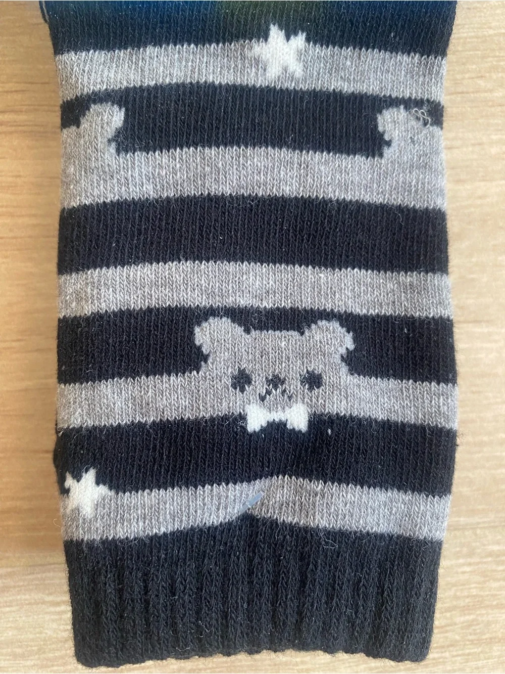 NWT Set of 2  Baby Leggings Size 85 12-18M Gray Stripe & Bear footless Tights⁠